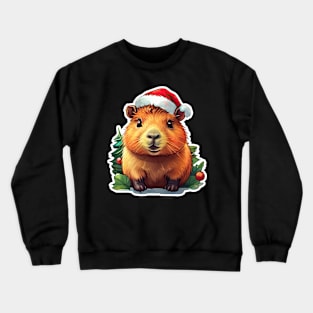 Capybara Christmas, Christmas Animals, Cute Adorable Funny Capybara Crewneck Sweatshirt